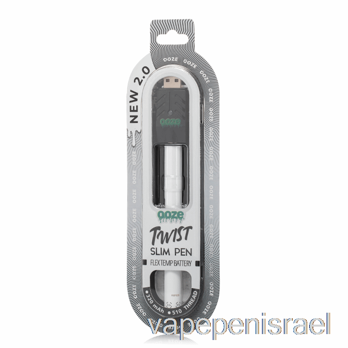 חד פעמי Vape Israel Ooze Slim Twist Pen 2.0 Flex Temp Battery Ghost White